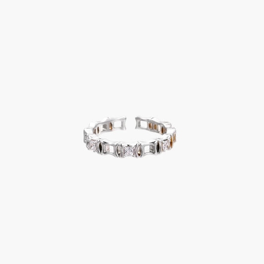 Geometric White Gold Luxe Ring