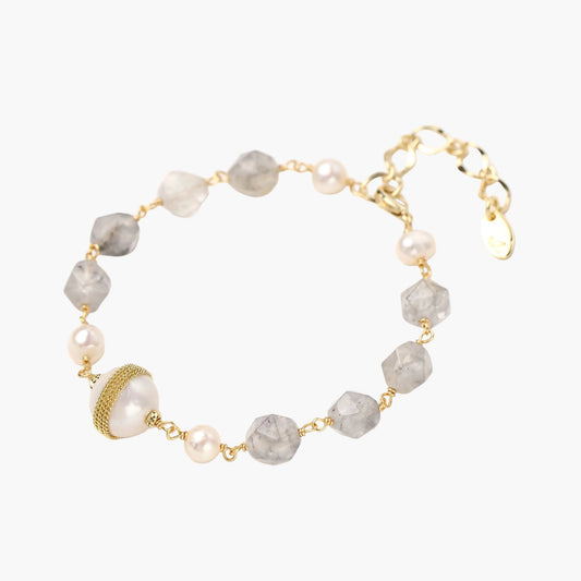 Baroque Pearl Crystal Bracelet - Léonie Luxe