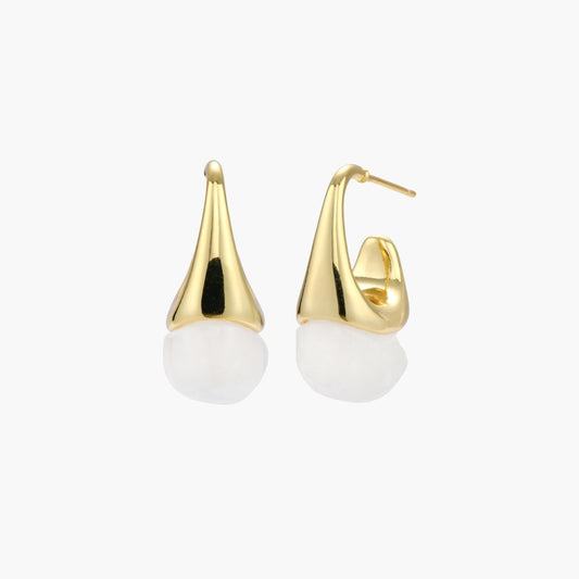 Sculptural Cone Hoops - Léonie Luxe