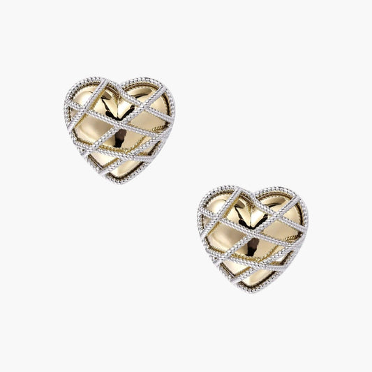 Woven Heart Stud Earrings - Léonie Luxe